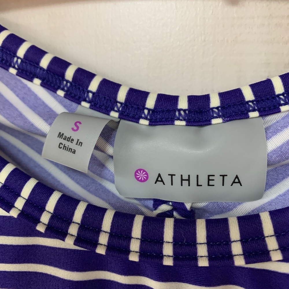 Athleta Gardenia Grove Blue Stripe Rash Guard S - Picture 3 of 6